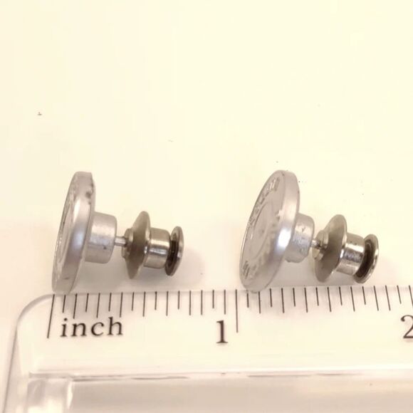 Button Pins for Jeans Jean Buttons Pins No Sew Set of 2 Replacement Silver - Picture 8 of 12